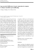Cover page: Age-associated differences in gene expression in response to delayed anesthetic preconditioning