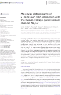 Cover page: Molecular determinants of μ-conotoxin KIIIA interaction with the human voltage-gated sodium channel NaV1.7