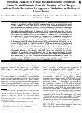 Cover page: Metabolic Markers to Predict Incident Diabetes Mellitus in Statin-Treated Patients (from the Treating to New Targets and the Stroke Prevention by Aggressive Reduction in Cholesterol Levels Trials)