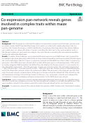 Cover page: Co-expression pan-network reveals genes involved in complex traits within maize pan-genome