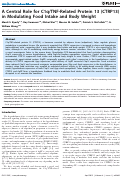 Cover page: A Central Role for C1q/TNF-Related Protein 13 (CTRP13) in Modulating Food Intake and Body Weight