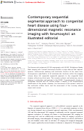 Cover page: Contemporary sequential segmental approach to congenital heart disease using four-dimensional magnetic resonance imaging with ferumoxytol: an illustrated editorial.