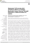 Cover page: Glutamate 73 Promotes Anti-arrhythmic Effects of Voltage-Dependent Anion Channel Through Regulation of Mitochondrial Ca2+ Uptake