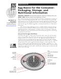 Cover page of Egg Basics for the Consumer: Packaging, Storage, and Nutritional Information