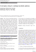 Cover page: Serial siphon valving for centrifugal microfluidic platforms