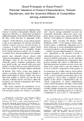 Cover page: Good Principals or Good Peers? Parental Valuation of School Characteristics, Tiebout Equilibrium, and the Incentive Effects of Competition among Jurisdictions