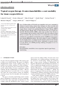 Cover page: Topical oxygen therapy &amp; micro/nanobubbles: a new modality for tissue oxygen delivery