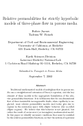 Cover page: Relative permeabilities for strictly hyperbolic models of three-phase flow in porous media