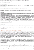 Cover page: Design methods for displacement ventilation: Critical review.