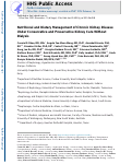 Cover page: Nutritional and Dietary Management of Chronic Kidney Disease Under Conservative and Preservative Kidney Care Without Dialysis.