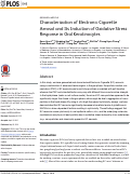 Cover page: Characterization of Electronic Cigarette Aerosol and Its Induction of Oxidative Stress Response in Oral Keratinocytes.