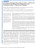 Cover page: Intravitreal Autologous Bone Marrow CD34+ Cell Therapy for Ischemic and Degenerative Retinal Disorders: Preliminary Phase 1 Clinical Trial FindingsBM CD34+ Cell Therapy for Retinal Disorders