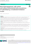 Cover page: Moral disengagement, self-control and callous-unemotional traits as predictors of cyberbullying: a moderated mediation model.