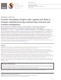 Cover page: Trait-like vulnerability of higher-order cognition and ability to maintain wakefulness during combined sleep restriction and circadian misalignment