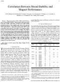 Cover page: Correlation between Strand Stability and Magnet Performance