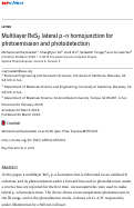 Cover page: Multilayer ReS<sub>2</sub> lateral p-n homojunction for photoemission and photodetection