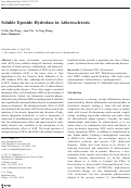 Cover page: Soluble Epoxide Hydrolase in Atherosclerosis