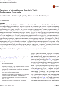 Cover page: Symptoms of Internet Gaming Disorder in Youth: Predictors and Comorbidity