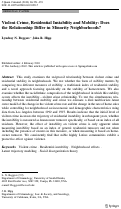 Cover page: Violent Crime, Residential Instability and Mobility: Does the Relationship Differ in Minority Neighborhoods?
