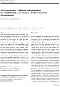 Cover page: Seed germination conditions and implications for establishment of an epiphyte, Aechmea bracteata (Bromeliaceae)