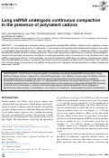 Cover page: Long ssRNA undergoes continuous compaction in&nbsp;the presence of polyvalent cations.