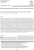 Cover page: Mechanosignaling in Bone Health, Trauma and Inflammation