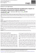 Cover page: Electronic connectivity between hospital pairs: impact on emergency department-related utilization.