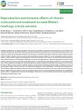 Cover page: Reproductive and immune effects of chronic corticosterone treatment in male White’s treefrogs, Litoria caerulea