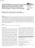 Cover page: Refining a Taxonomy of Goals for Older Adults With Functional Limitations and Their Caregivers to Inform Care Planning