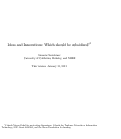 Cover page: Ideas and Innovations: Which should be subsidized?