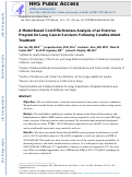 Cover page: A Model-Based Cost-Effectiveness Analysis of an Exercise Program for Lung Cancer Survivors After Curative-Intent Treatment.