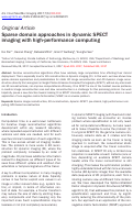 Cover page: Sparse domain approaches in dynamic SPECT imaging with high-performance computing.
