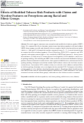 Cover page: Effects of Modified Tobacco Risk Products with Claims and Nicotine Features on Perceptions among Racial and Ethnic Groups.