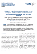 Cover page: Changes in tropical cyclones under stabilized 1.5 and 2.0 ∘C global warming scenarios as simulated by the Community Atmospheric Model under the HAPPI protocols