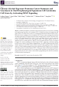 Cover page: Chronic Alcohol Exposure Promotes Cancer Stemness and Glycolysis in Oral/Oropharyngeal Squamous Cell Carcinoma Cell Lines by Activating NFAT Signaling