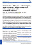 Cover page: Effects of timed LED regimes on tomato plant traits, performance of two-spotted spider mites, and predatory mites (Phytoseiulus persimilis).