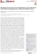 Cover page: Microbiota Assessments for the Identification and Confirmation of Slit Defect-Causing Bacteria in Milk and Cheddar Cheese