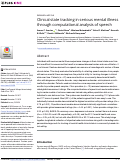 Cover page: Clinical state tracking in serious mental illness through computational analysis of speech