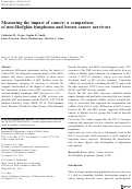 Cover page: Measuring the impact of cancer: a comparison of non-Hodgkin lymphoma and breast cancer survivors