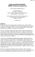 Cover page: Exploring HPSS bandwidth - NERSC production experience