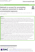 Cover page: Methods to account for uncertainties in exposure assessment in studies of environmental exposures