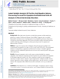 Cover page: Latent variable analysis of positive and negative valence processing focused on symptom and behavioral units of analysis in mood and anxiety disorders