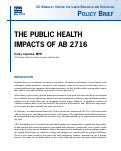 Cover page: The Public Health Impacts of AB 2716