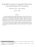 Cover page: REALIZABILITY SEMANTICS FOR QUANTIFIED MODAL LOGIC: GENERALIZING FLAGG’S 1985 CONSTRUCTION