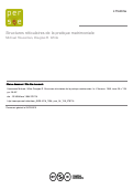 Cover page: Structures réticulaires de la pratique matrimoniale