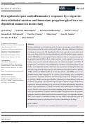 Cover page: Dysregulated repair and inflammatory responses by e‐cigarette‐derived inhaled nicotine and humectant propylene glycol in a sex‐dependent manner in mouse lung