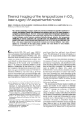 Cover page: Thermal imaging of the temporal bone in CO 2 laser surgery: An experimental model