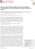 Cover page: Impact of Short-Term Storage on Ex Vivo Antimalarial Susceptibilities of Fresh Ugandan Plasmodium falciparum Isolates