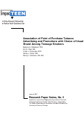 Cover page: Association of Point of Purchase Tobacco Advertising and Promotions with Choice of Usual Brand Among Teenage Smokers