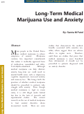 Cover page: Long-Term Medical Marijuana Use and Anxiety